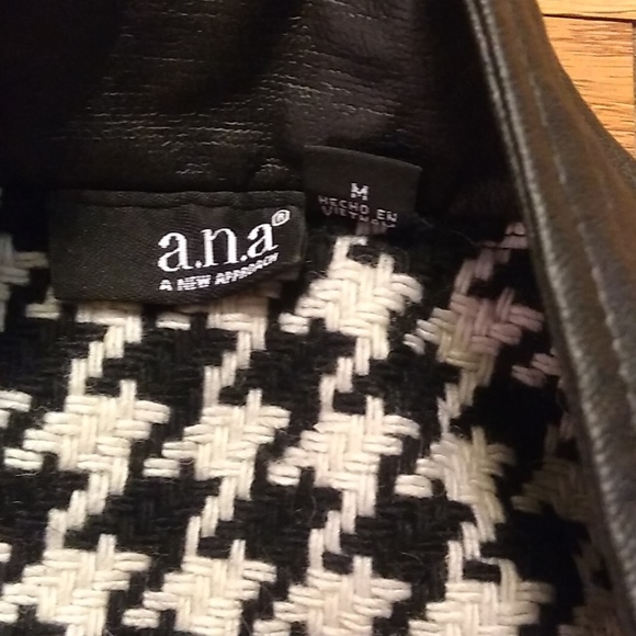 Houndstooth print black leather jacket - Picture 2 of 6